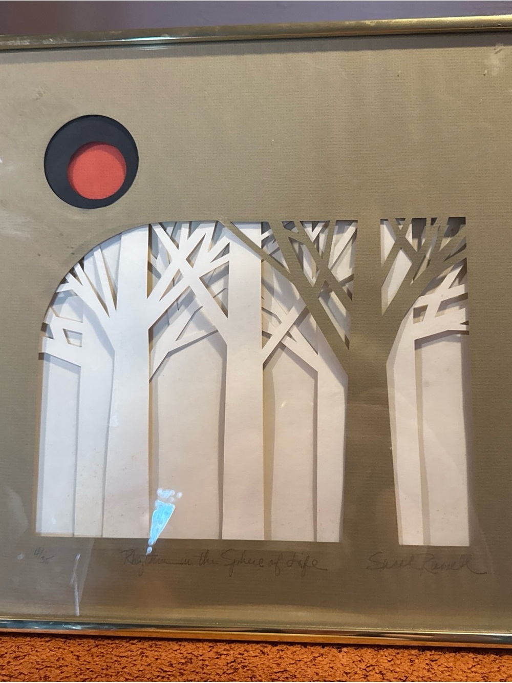 Mid Century Modern Paper Cut Art Numbered And Signed Sarah Russell